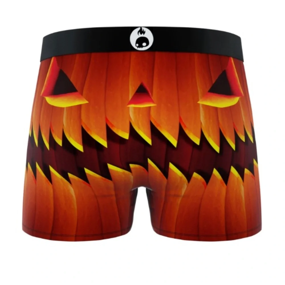 NWT CRAZYBOXER Men’s Halloween Boxer Briefs Bats Pumpkin Jack-o’-lantern Print L